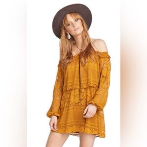 Show Me Your MuMu Mustard Off-Shoulder Dress